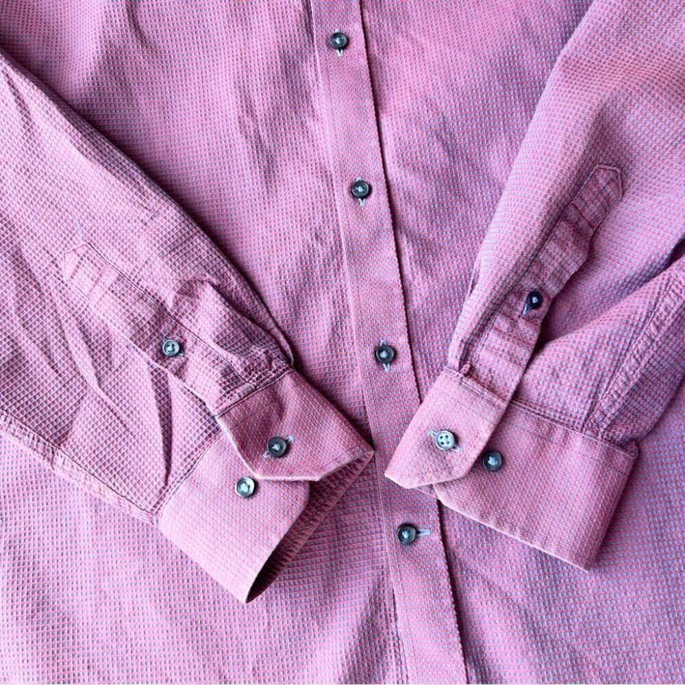 Report Collection Purple Waffle Pattern Pattern Button Down  Shirt - Picture 5 of 16
